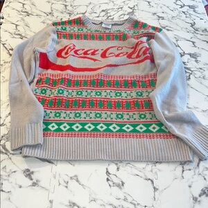 Coca Cola Red and Green Holiday ugly Christmas Sweater